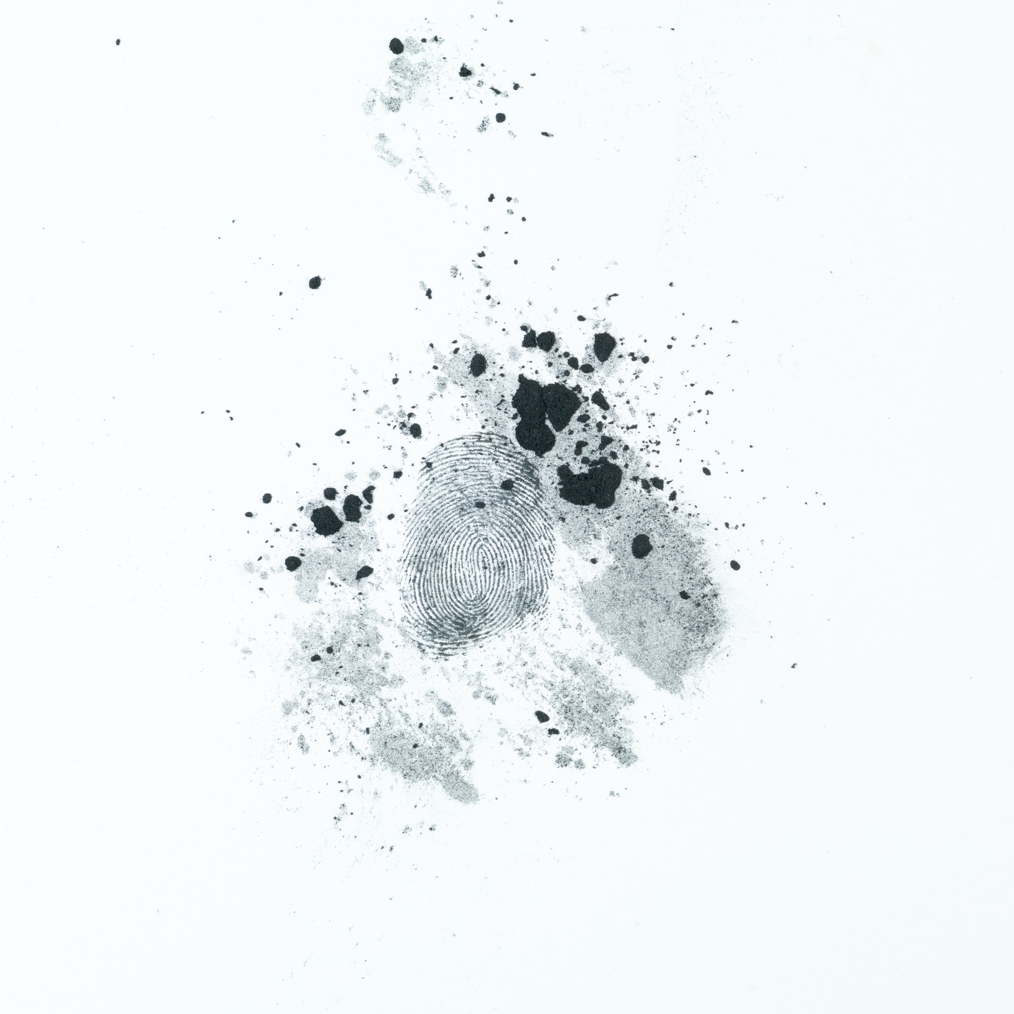 partial palm print with printing dust